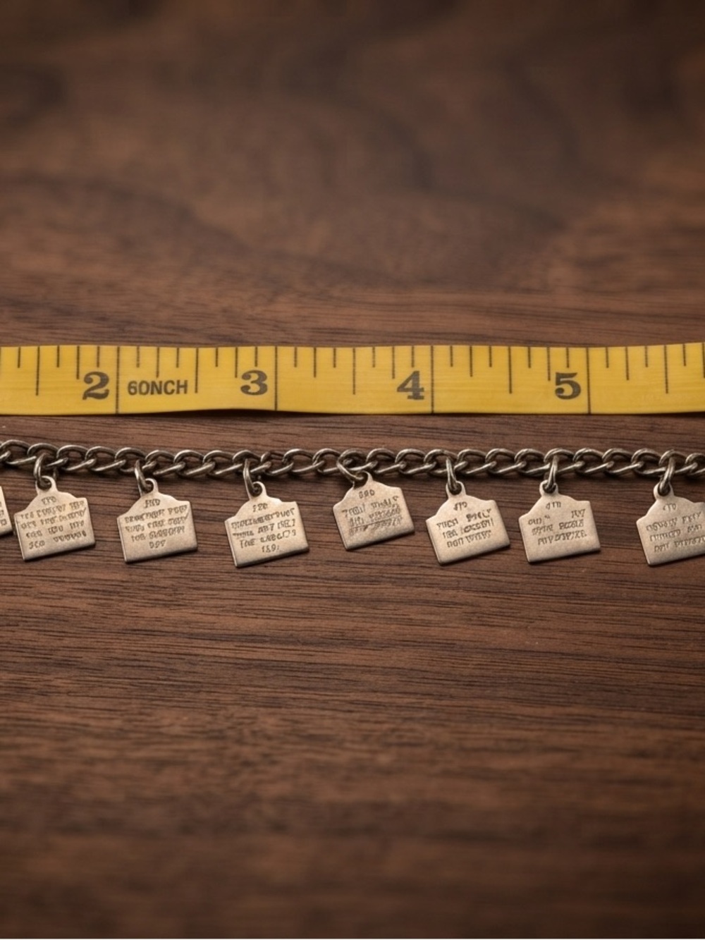Silver Charm Bracelet with House Tag Charms
